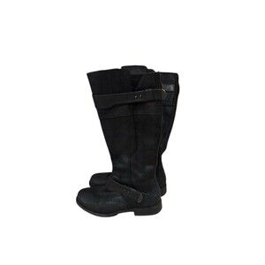 UGG Boots Womens Sz 8 Black Leather Riding Equestrian Waterproof Tall Dayle